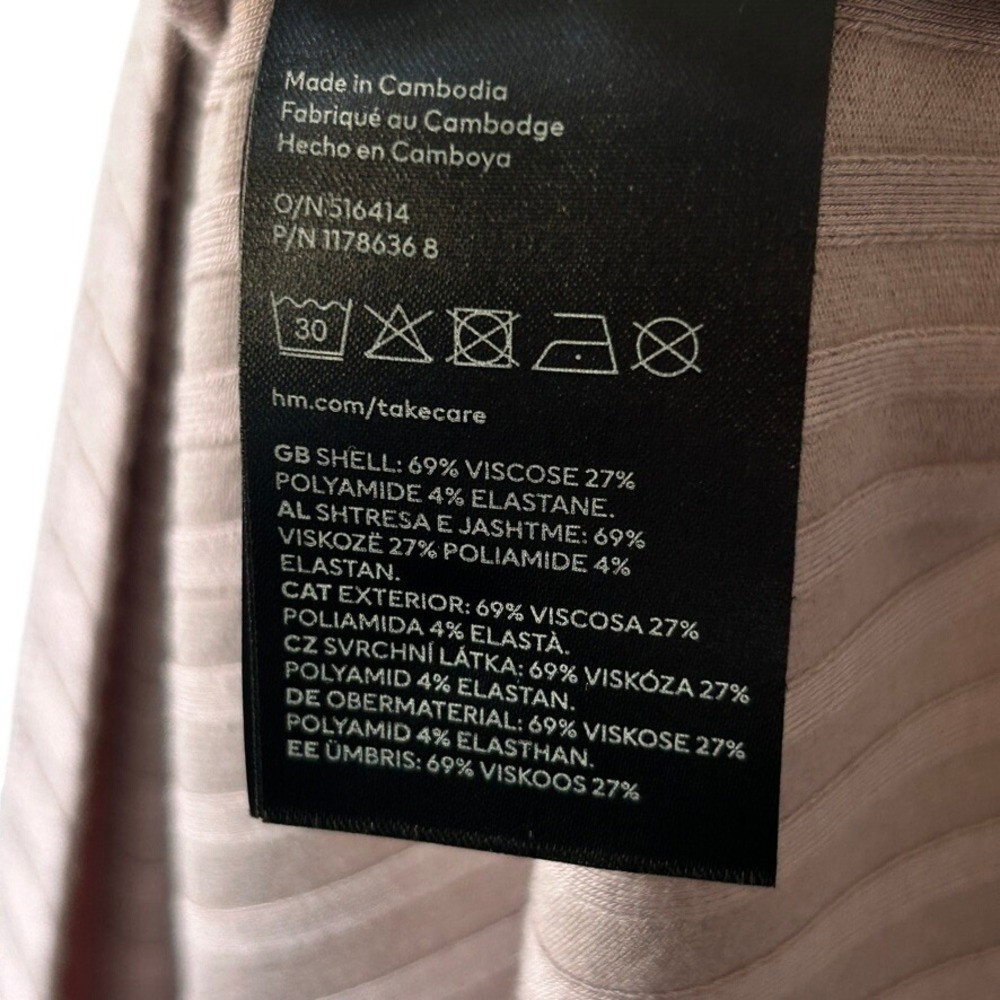 H&M Women's Mauve Taupe Scoop Neck Ribbed Bodycon Tank Dress Size L - Picture 5 of 8